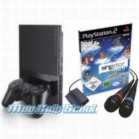 PSTwo 90004 schwarz + Singstar Best of Disney inkl. Mikrofone